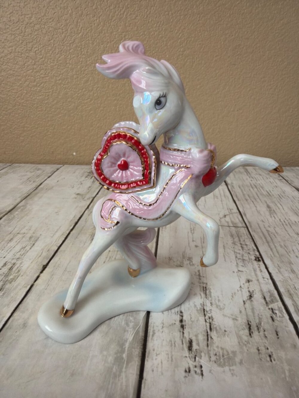 Franklin Mint Treasury of Unicorns Love Series Where Loving Hearts Meet w/FLAW